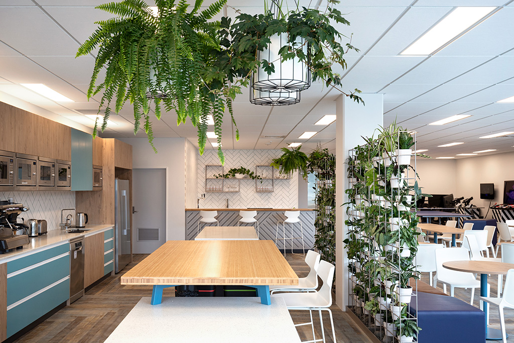 ITC commercial staff kitchen designed by Fuze Interiors