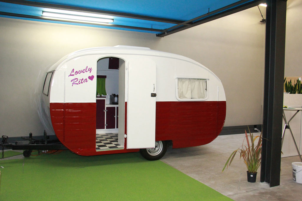 Lovely Rita caravan meeting room in the JUCY office