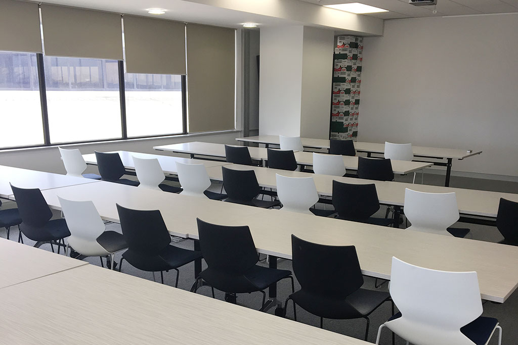 Diplomat Global training room with flexible tables and seating